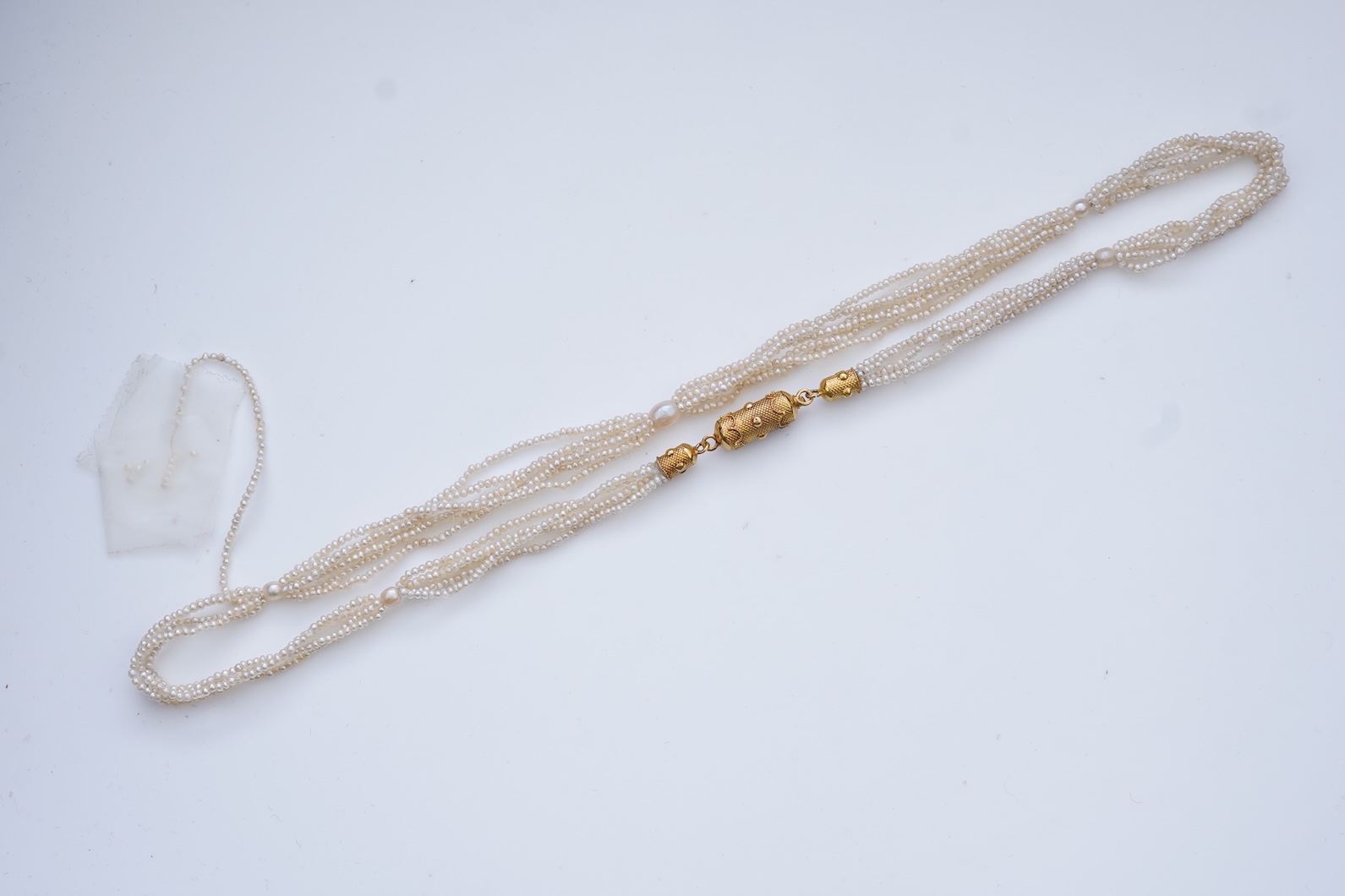 A seed pearl necklace, mid 19th century